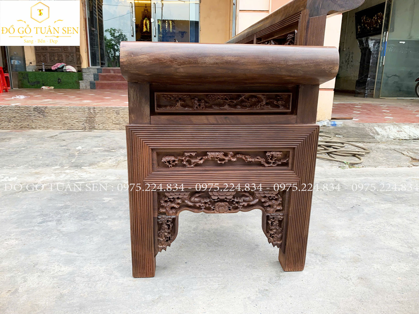 bộ trường kỷ chạm tích tam quốc chạm tay ting sảo